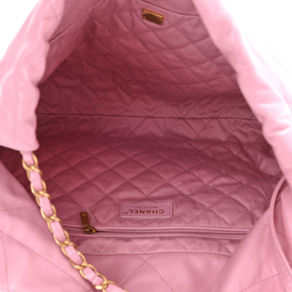 Chanel Shiny Calfskin Quilted Chanel 22 Drawstring Bag Pink 5 of 10