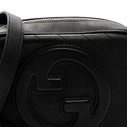 Gucci Sakai Be Green Calfskin Diagonal Stitched Small Blondie Shoulder Bag Black 7 of 9