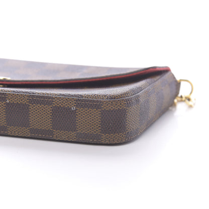 Louis Vuitton Damier Ebene Pochette Felicie Chain Wallet 10 of 13