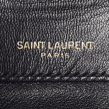 Saint Laurent Patent Calfskin Matelasse Monogram Small Vicky Chain Bag Black 8 of 11