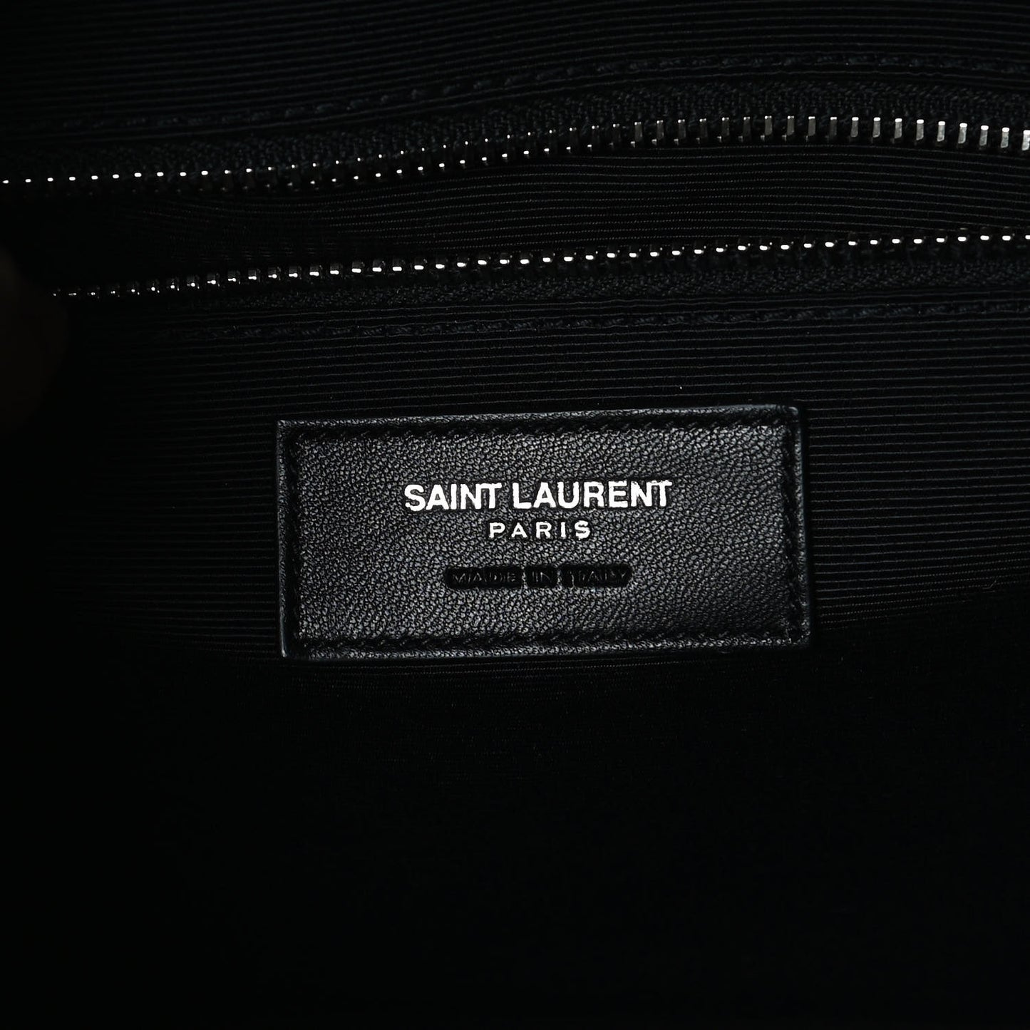 Calfskin Crocodile Embossed Monogram Large Satchel Black