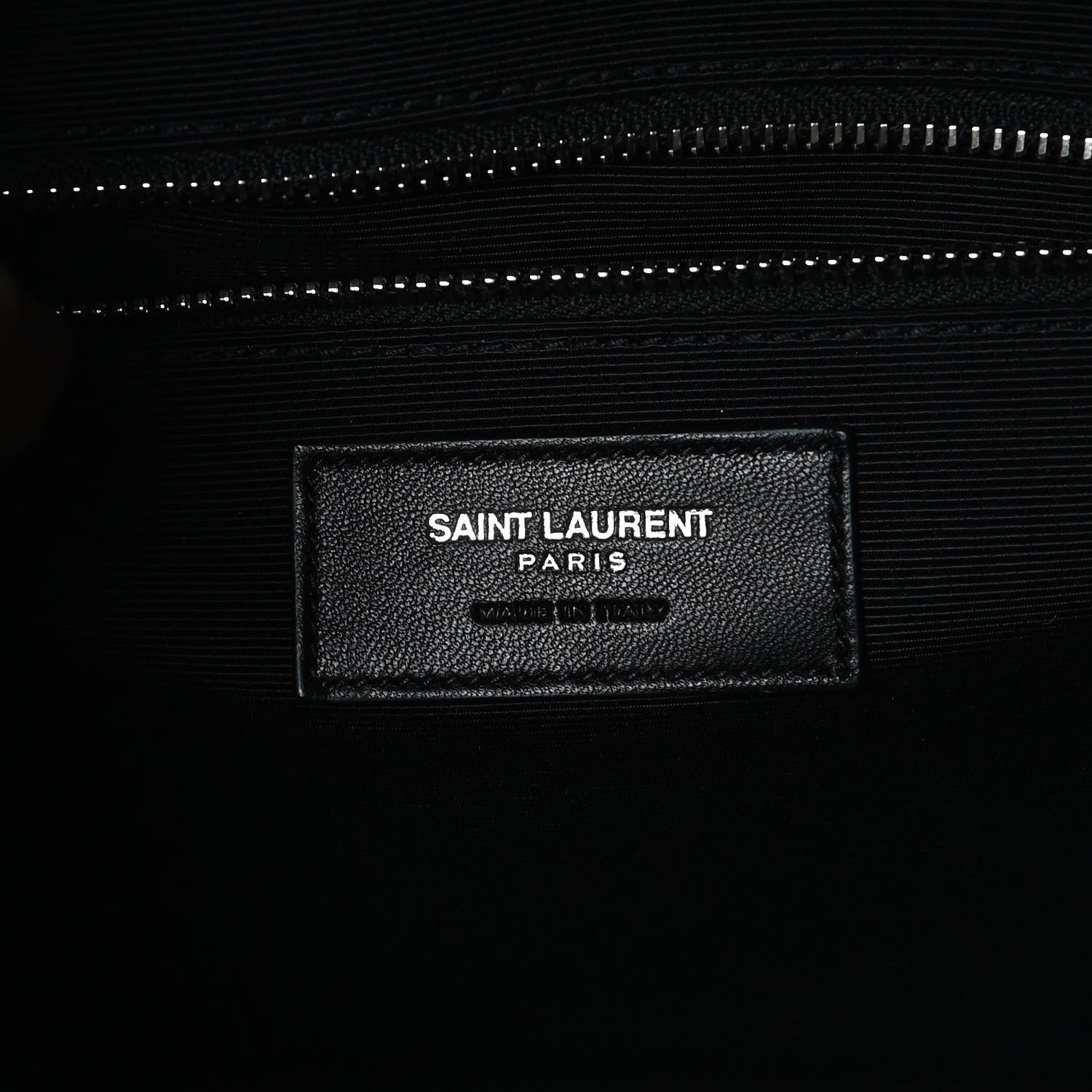 Saint Laurent Calfskin Crocodile Embossed Monogram Large Satchel Black 6 of 11