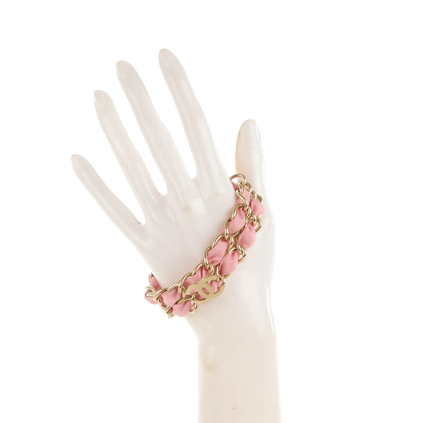 Metal CC Chain Bracelet Pink Gold