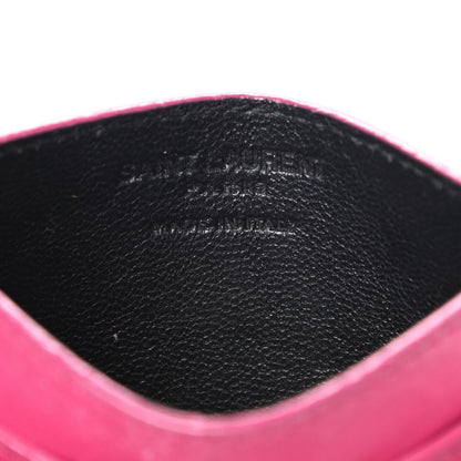 Saint Laurent Calfskin Classic Y Card Case Fuchsia 6 of 15