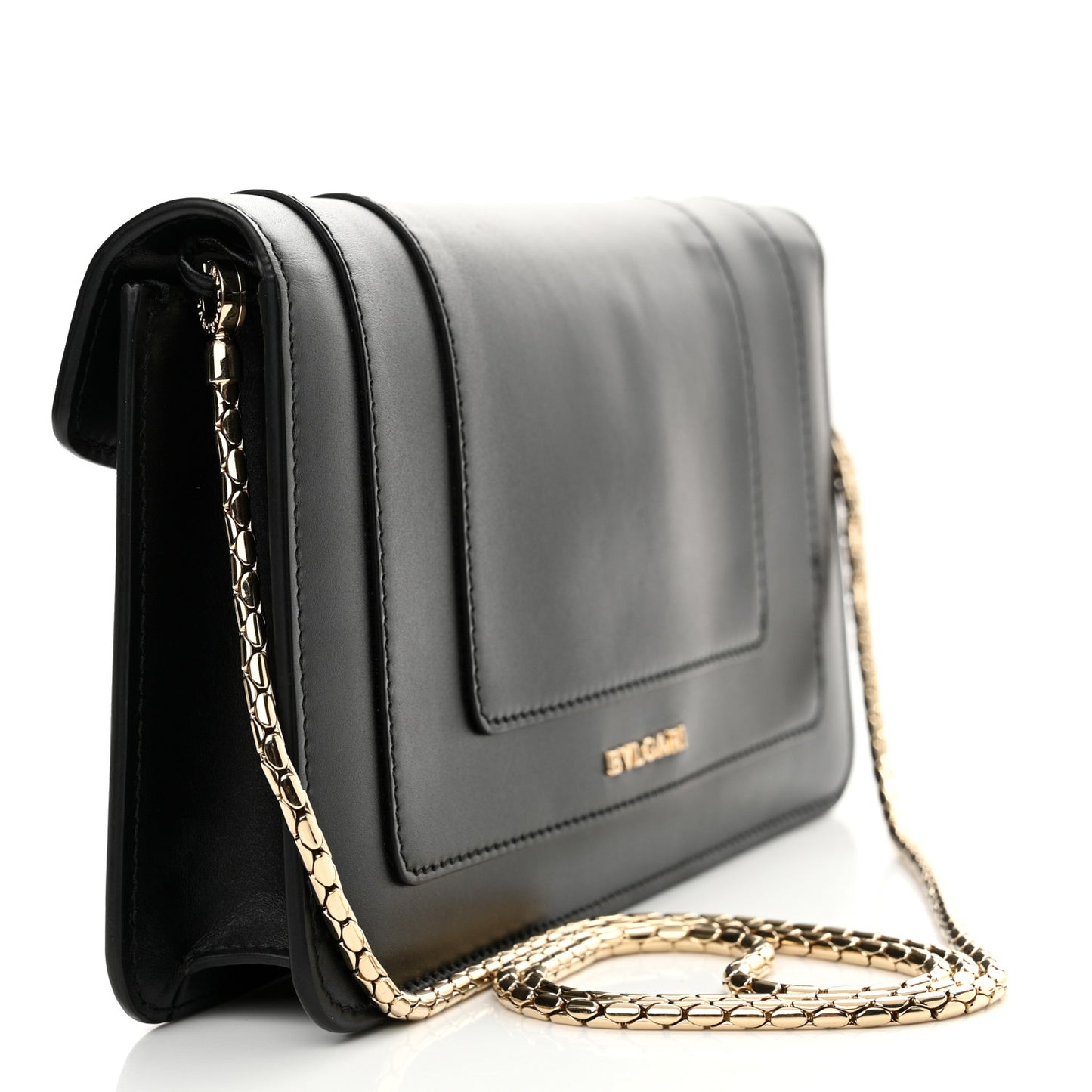 Calfskin Serpenti Forever Shoulder Bag Black
