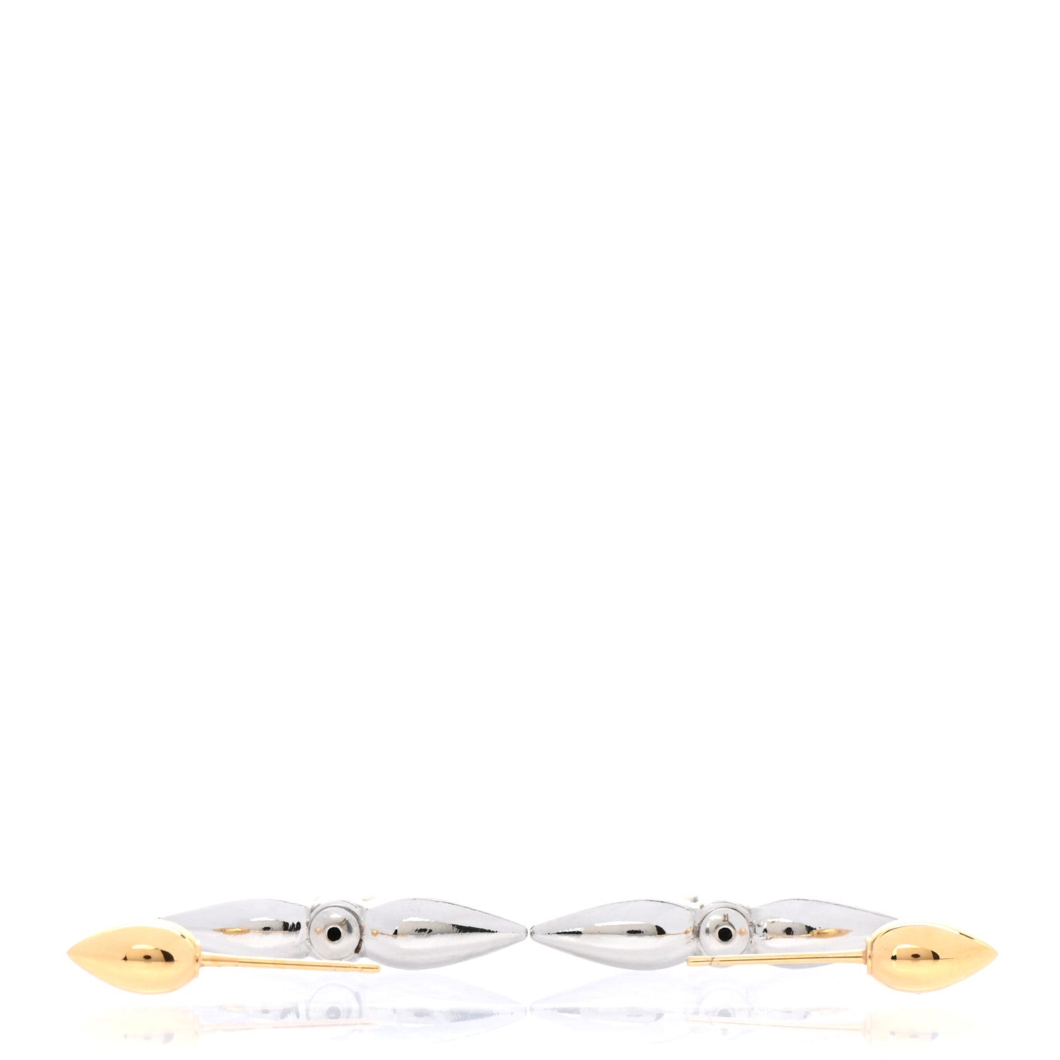 Louis Vuitton Metal Louisette Earrings Silver Gold 3 of 5