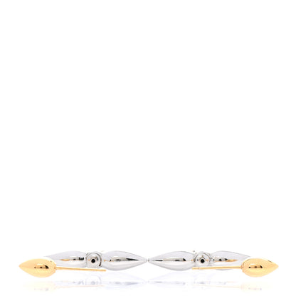 Louis Vuitton Metal Louisette Earrings Silver Gold 3 of 5