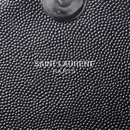 Saint Laurent Grain De Poudre Textured Mixed Matelasse Large Triquilt Monogram Monochrome Satchel Black 6 of 8