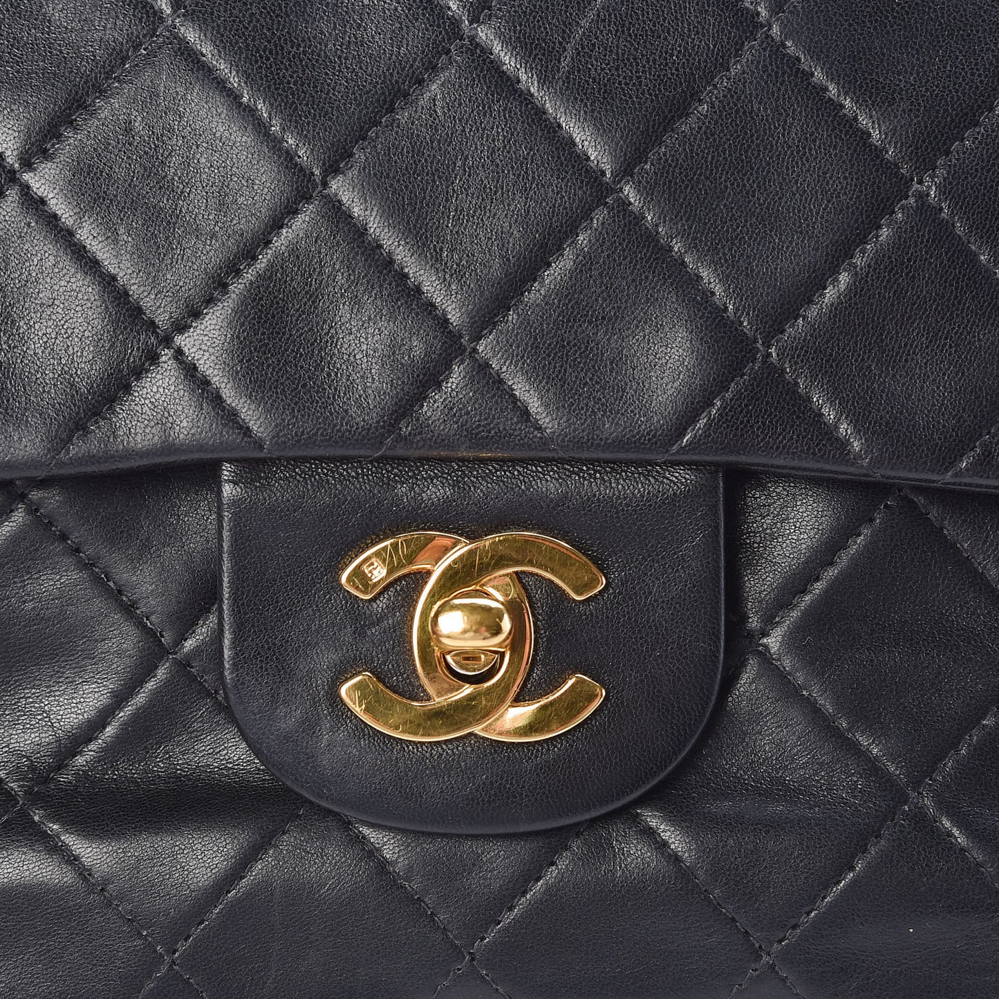 Lambskin Quilted Small Double Flap Black