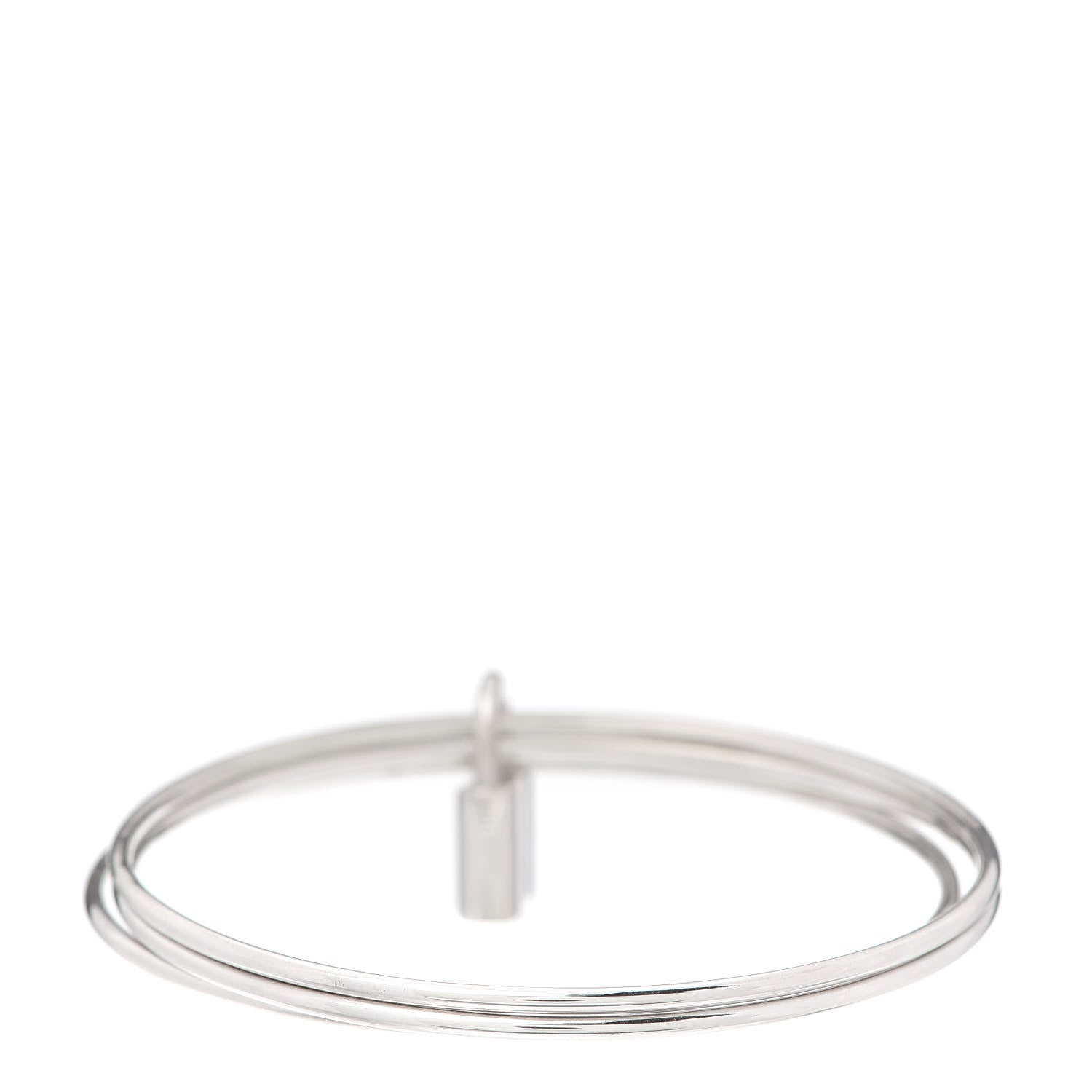 Tiffany Sterling Silver 1837 Triple Bangle Lock Bracelet 3 of 4
