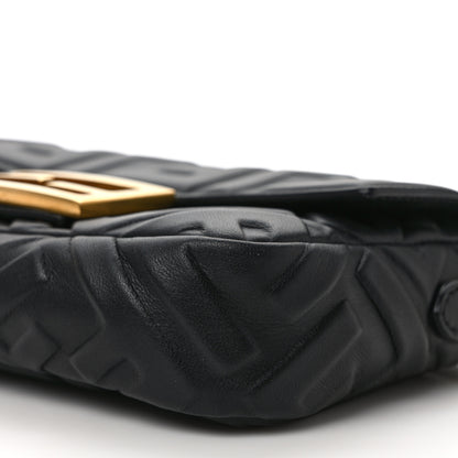 Fendi Nappa FF 1974 Embossed Mini Baguette Black 9 of 10