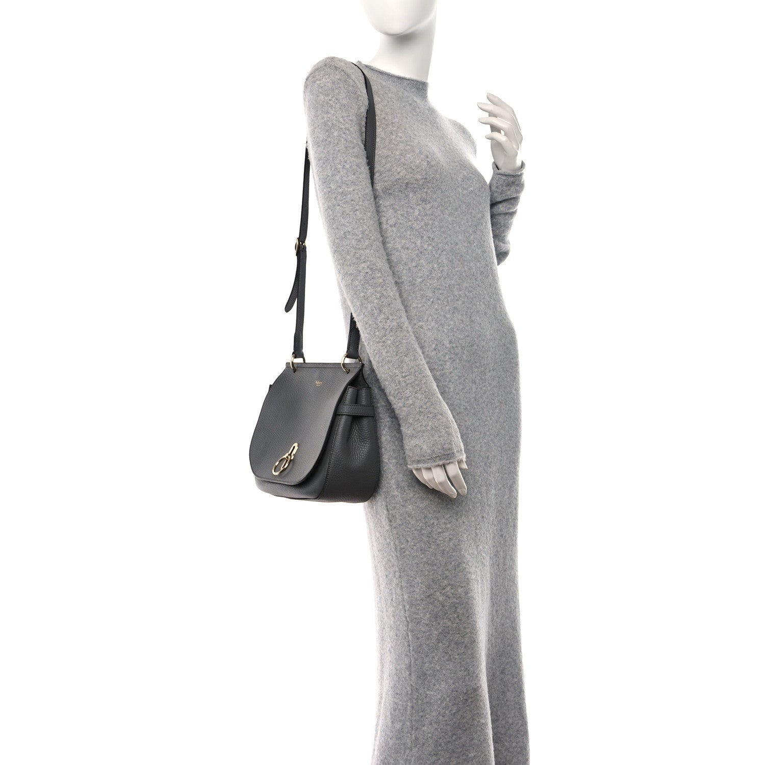 Mulberry Small Classic Grain Calfskin Small Amberley Satchel Charcoal 2 of 12
