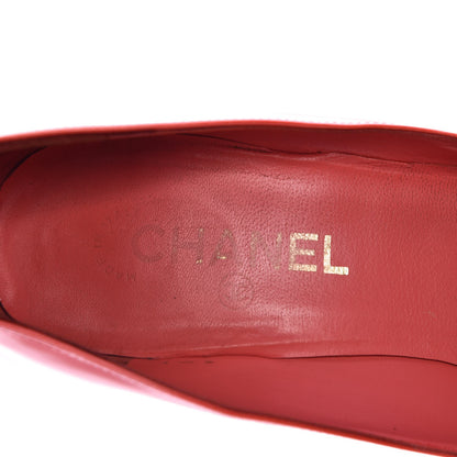 Chanel Patent Calfskin CC Peep Toe Pumps 39.5 Rouge Clair 9 of 12