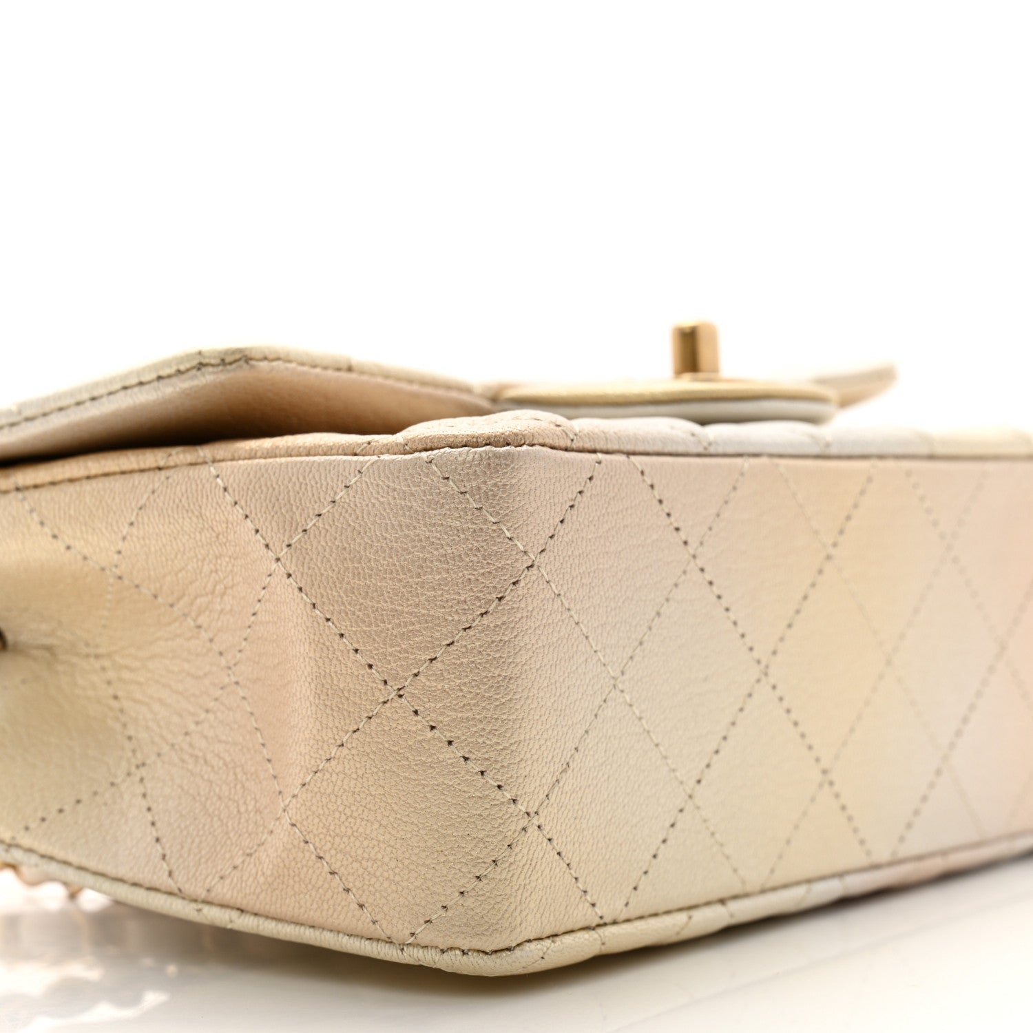 Chanel Metallic Goatskin Quilted Mini Rectangular Flap Gold 9 of 12