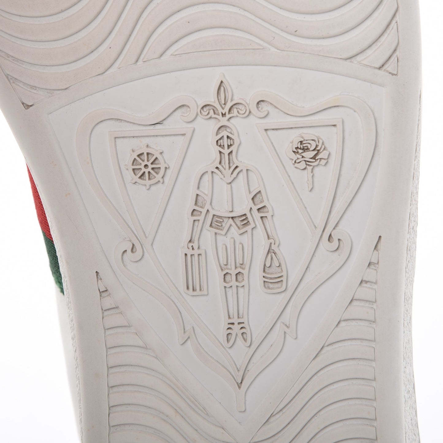 Calfskin Ayers Bee Embroidered Womens Ace Sneakers 37.5 White Green