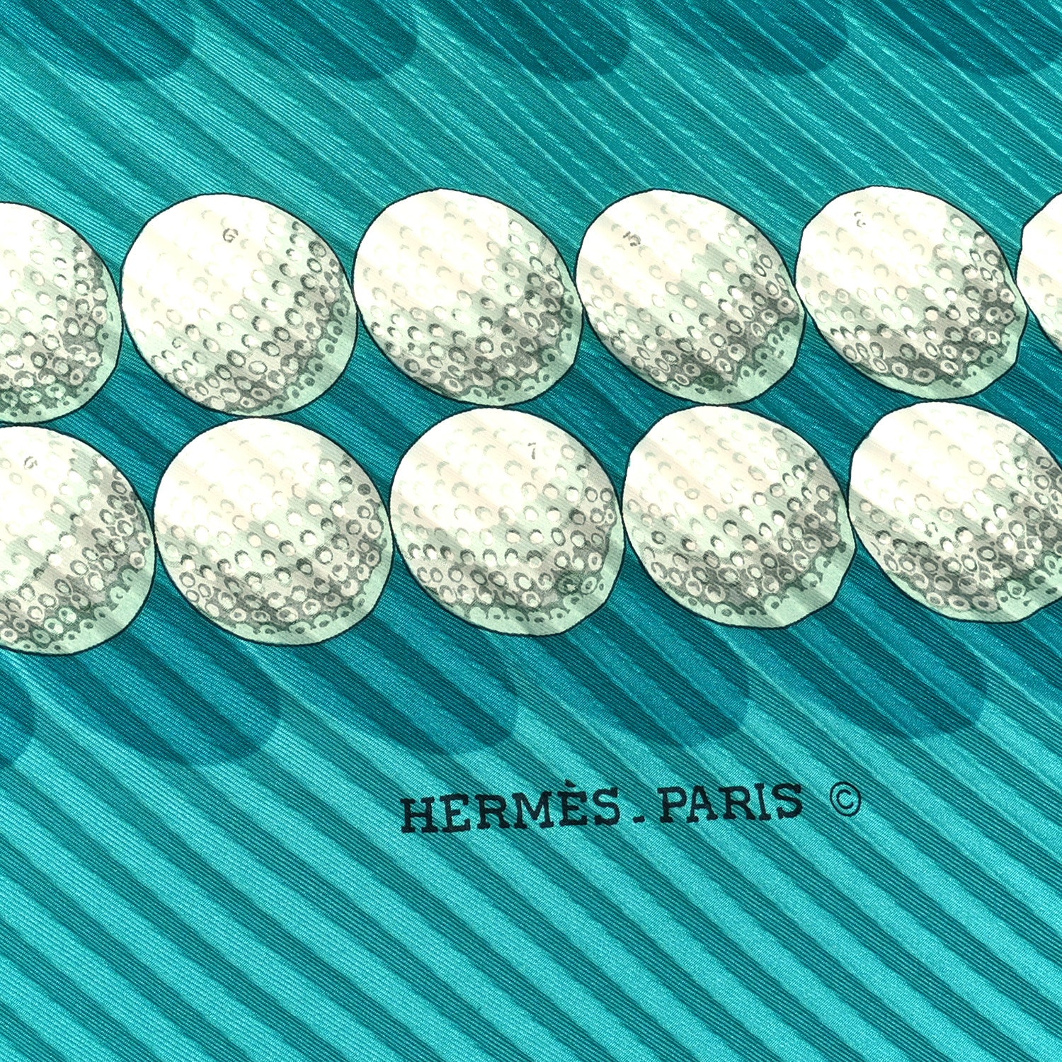 Hermes Silk Plisse Balles De Golf Scarf 90 2 of 3