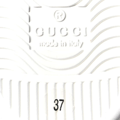 Gucci Calfskin Interlocking G Perforated Womens Ace Sneakers 37 White Grey Sky 7 of 8