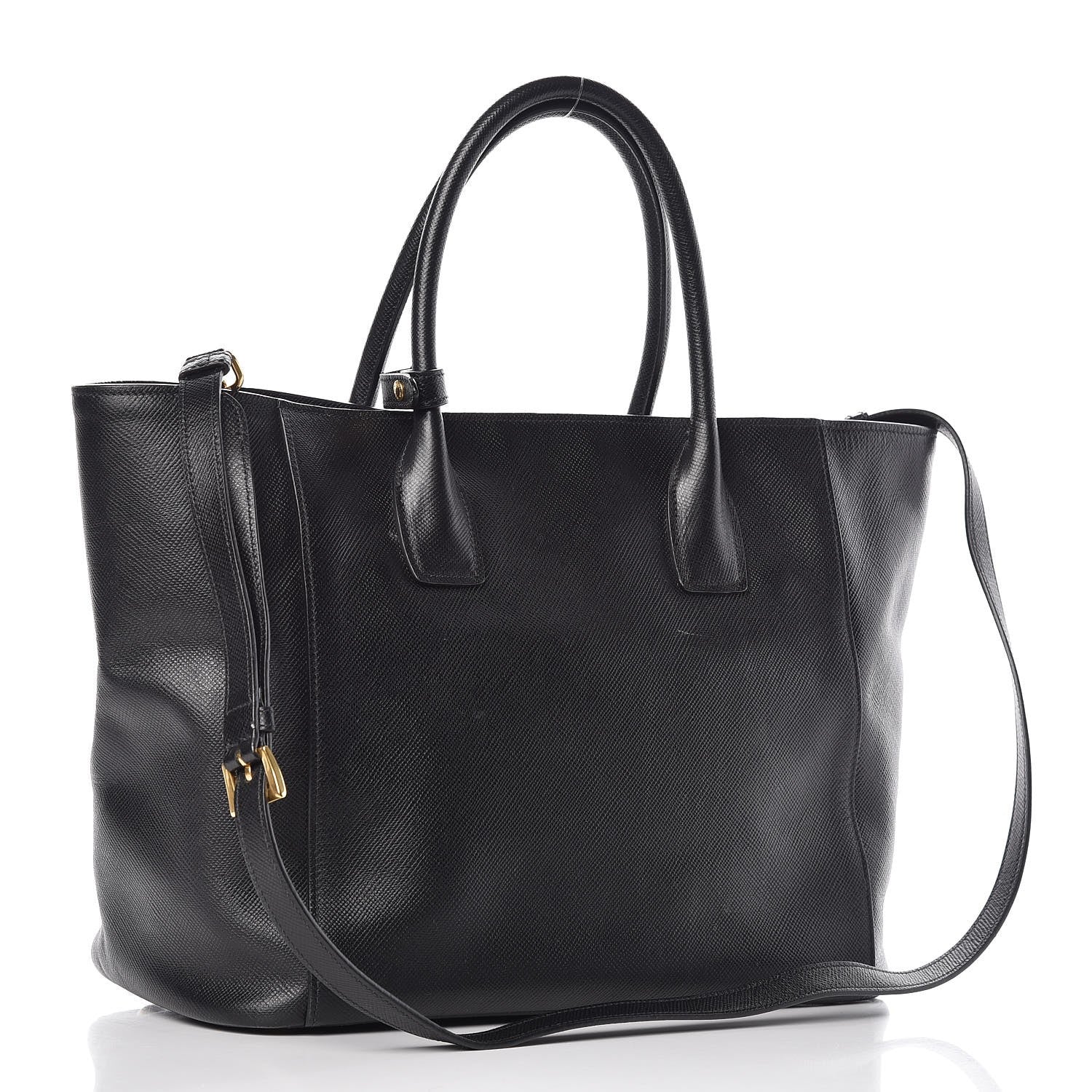 Prada Saffiano Cuir Front Pocket Tote Black 3 of 20