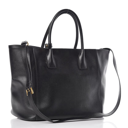 Prada Saffiano Cuir Front Pocket Tote Black 3 of 20