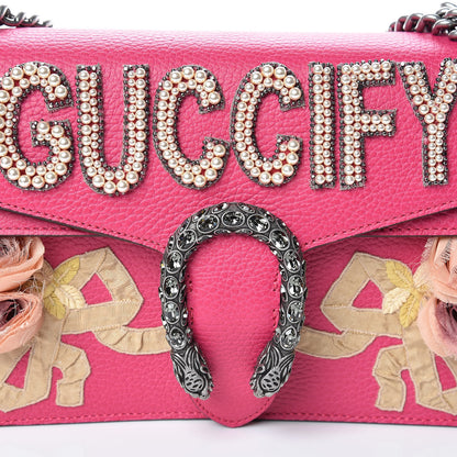 Gucci Pebbled Calfskin Embellished Guccify Small Dionysus Shoulder Bag Rosa 10 of 12