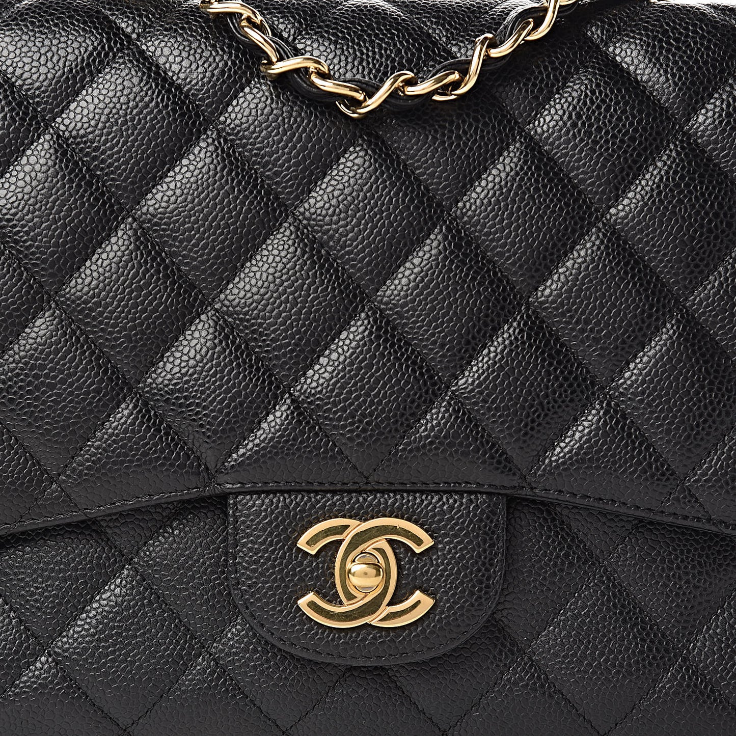 Caviar Quilted Jumbo Single Flap Black