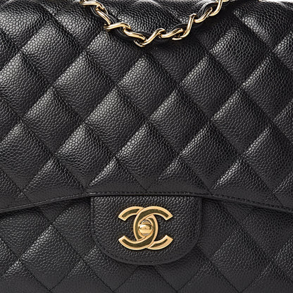 Chanel Caviar Quilted Jumbo Single Flap Black 10 of 12