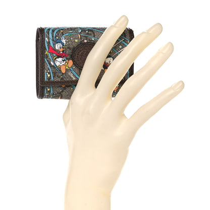 Gucci X DISNEY GG Supreme Monogram Donald Duck Interlocking G Key Pouch Beige Multicolor New Acero 2 of 11