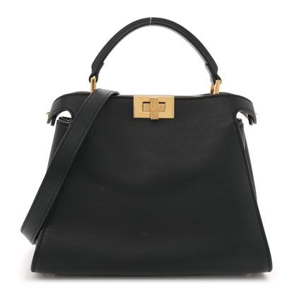 Fendi Vitello Tahiti Burro Medium Peekaboo Iconic Essentially Satchel Black Corda 1 of 15