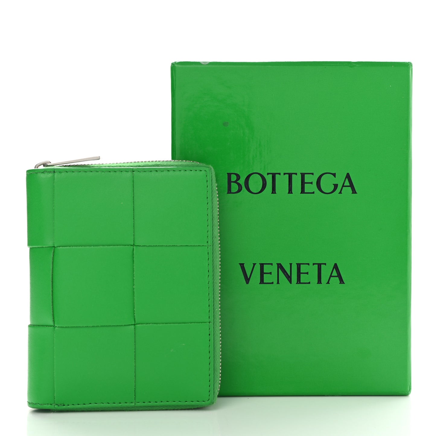 Nappa Maxi Intrecciato Zip Around Wallet Parakeet