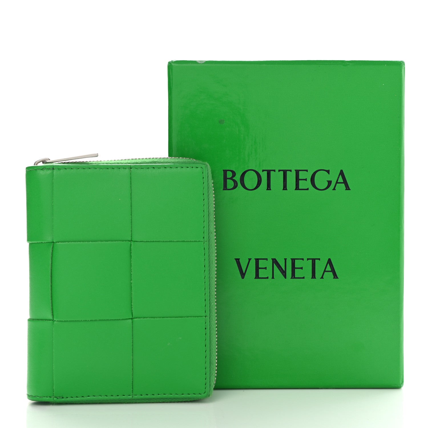 Bottega Veneta Nappa Maxi Intrecciato Zip Around Wallet Parakeet 9 of 9
