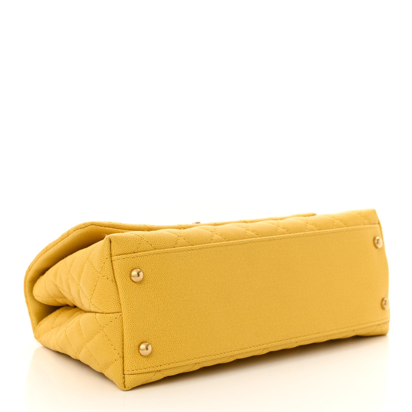 Caviar Quilted Small Coco Handle Flap Yellow