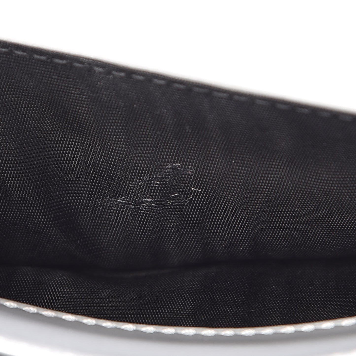 Patent Micro-Cannage Diorama Wallet on Chain Pouch White