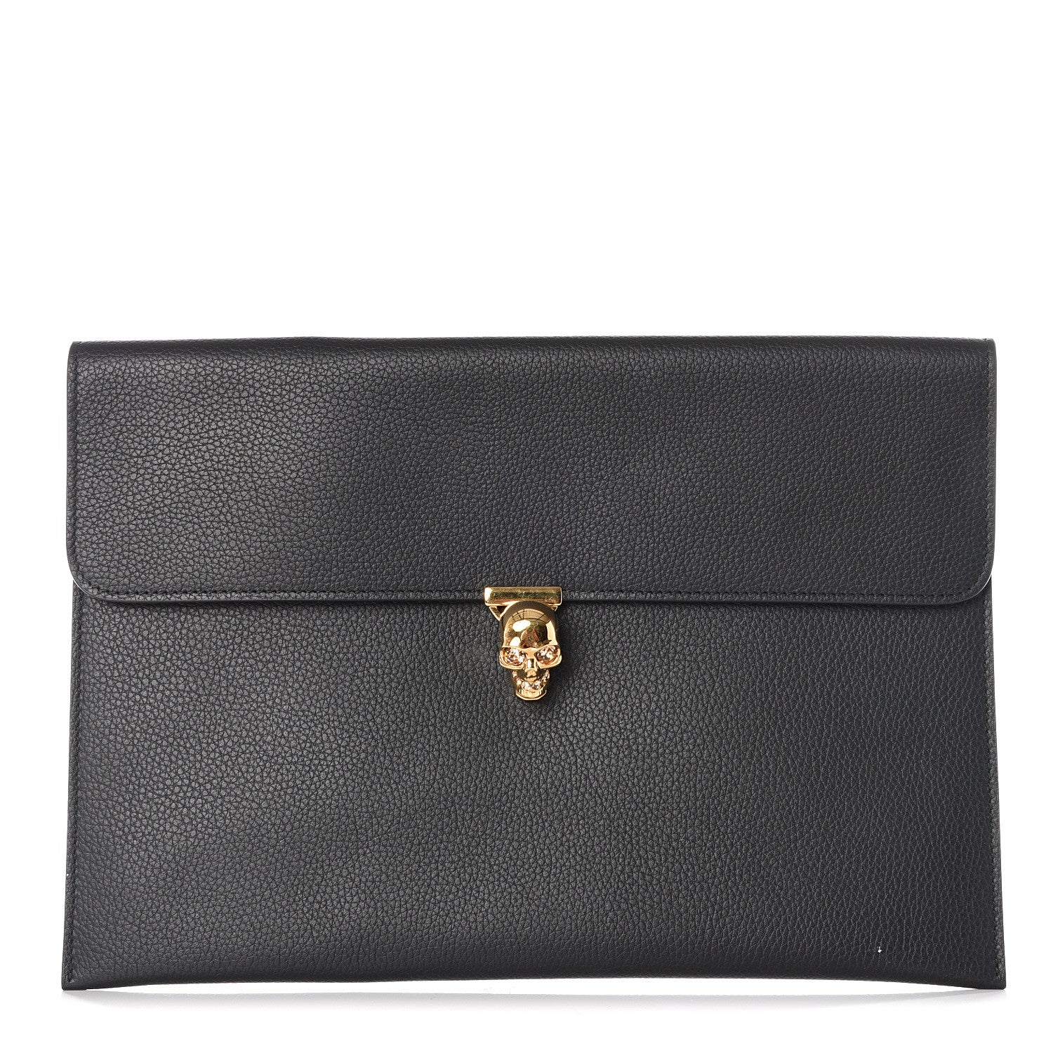 Alexander McQueen Calfskin Skull Envelope Clutch Black 1 of 6