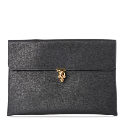 Alexander McQueen Calfskin Skull Envelope Clutch Black 1 of 6