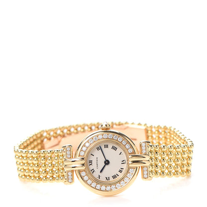 Cartier 18K Yellow Gold Diamond 24mm Colisee Quartz Watch 2 of 5