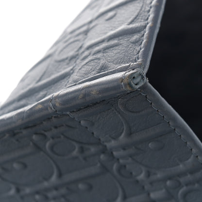 Christian Dior Oblique Calfskin Embossed Book Tote Denim Blue 13 of 14