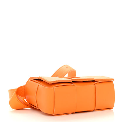 Bottega Veneta Lambskin Maxi Intreccio Candy Cassette Crossbody Bag Tangerine 4 of 9
