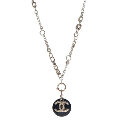 Chanel Resin CC 5 Pendant Necklace Gold Blue 1 of 7