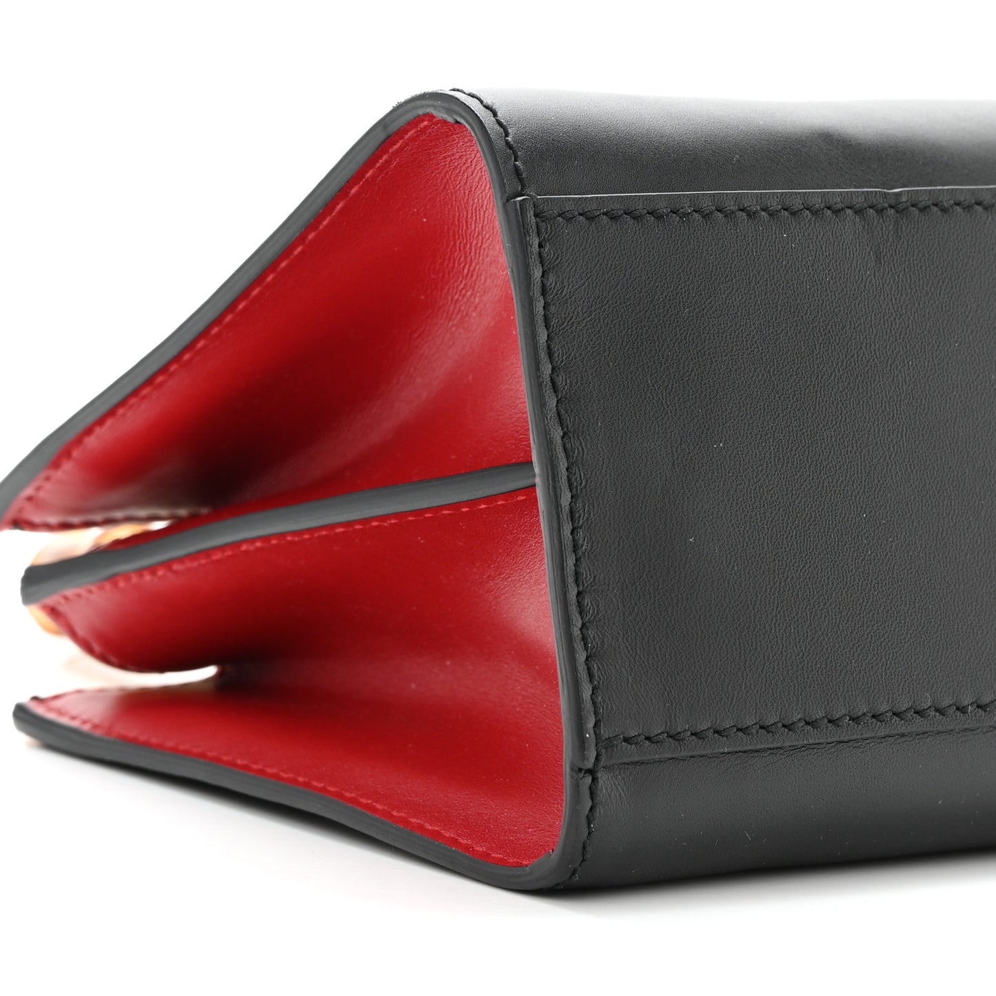 Nappa Bamboo Web Mini Nymphaea Top Handle Bag Black