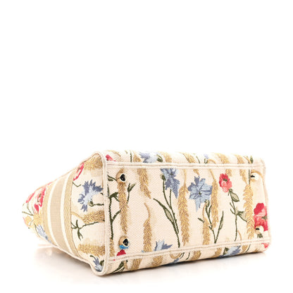 Christian Dior Canvas Embroidered Hibiscus Printed Medium Lady D-Lite Beige Multicolor 4 of 10