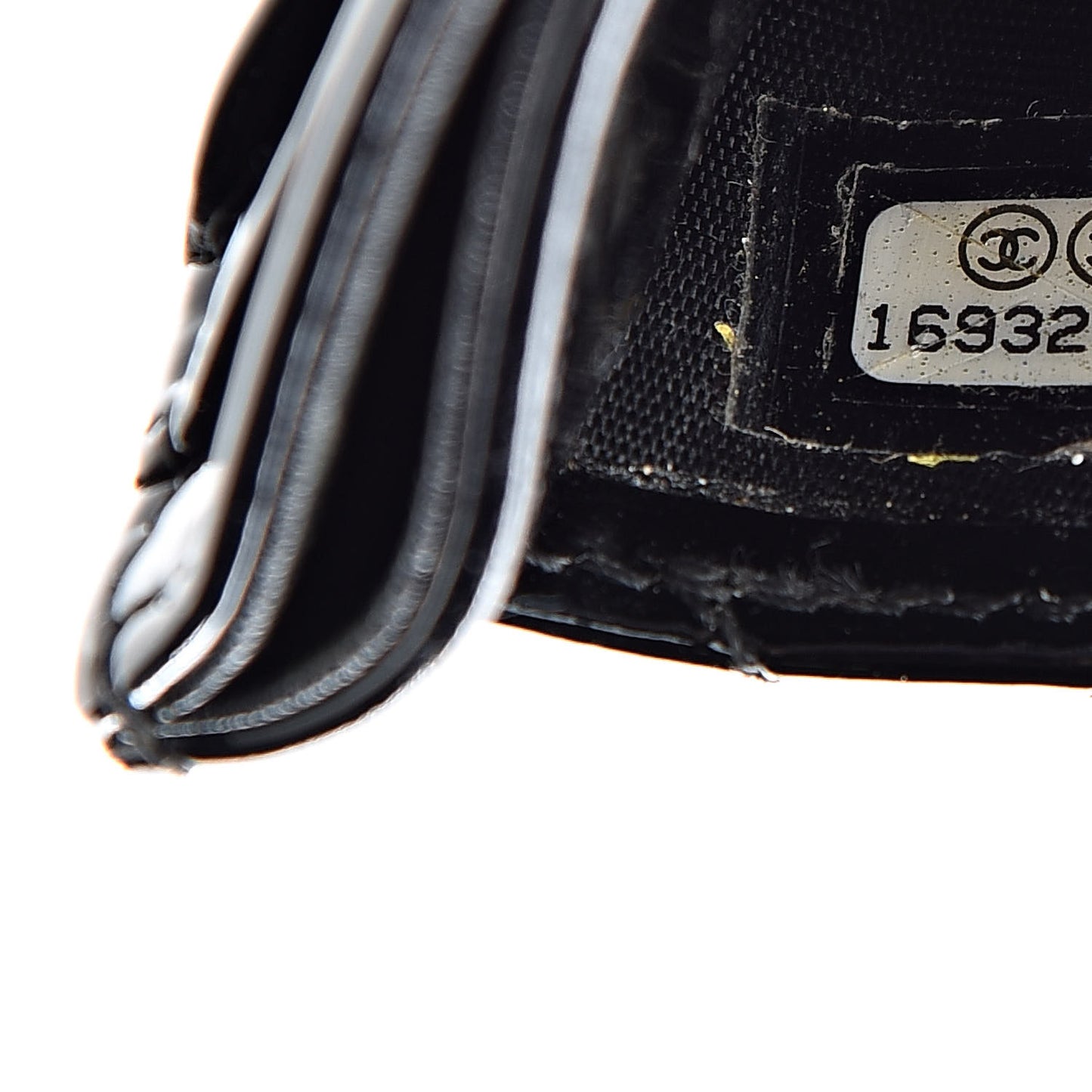 Patent Calfskin Quilted Card Holder Black