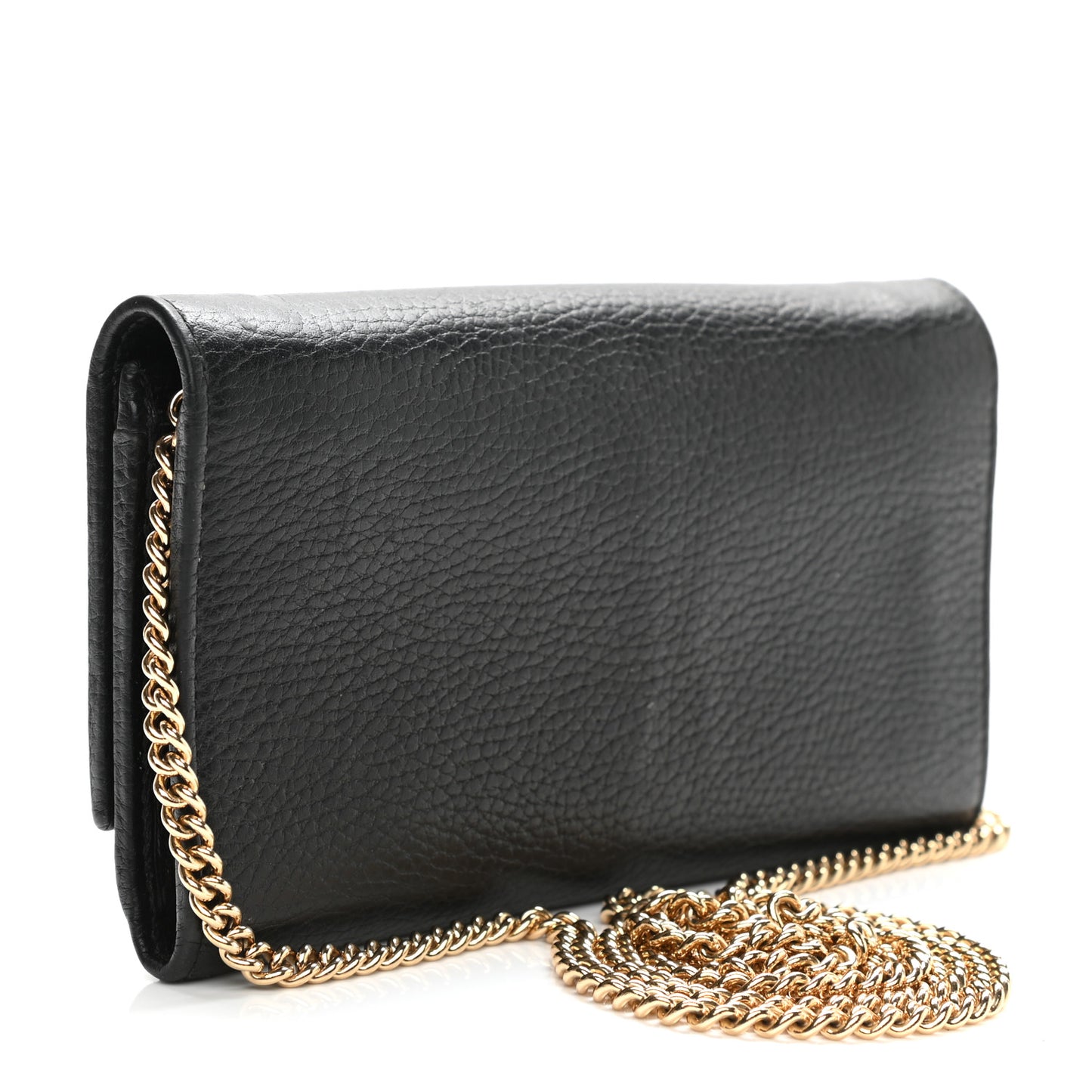 Calfskin Petite GG Marmont Wallet Chain Bag Black