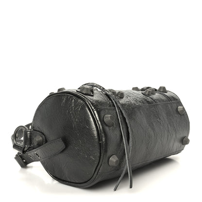 Balenciaga Agneau Arena Le Cagole Cylinder Bag Steel Grey 4 of 10