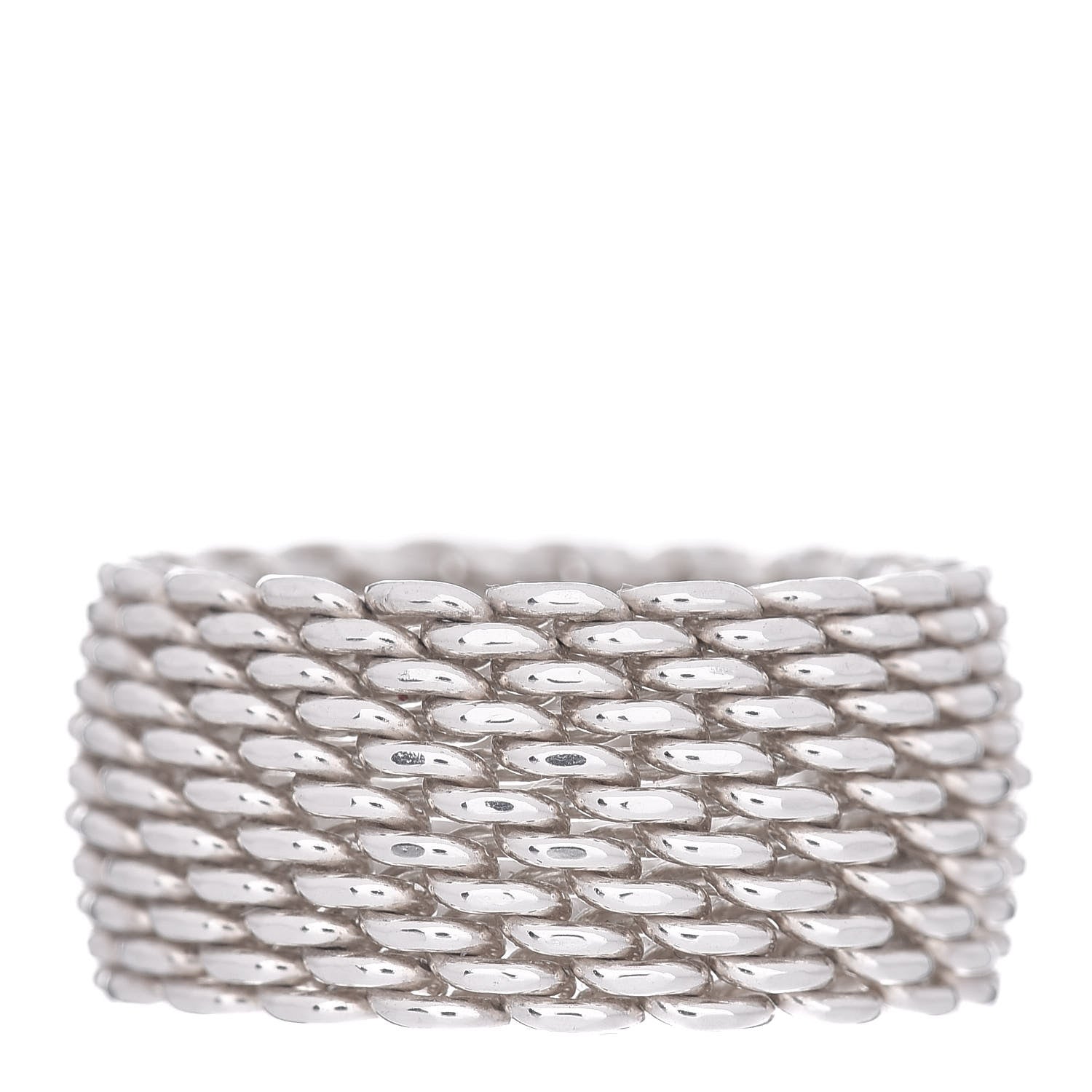 Tiffany Sterling Silver Somerset Mesh Ring 53 6.25 3 of 4