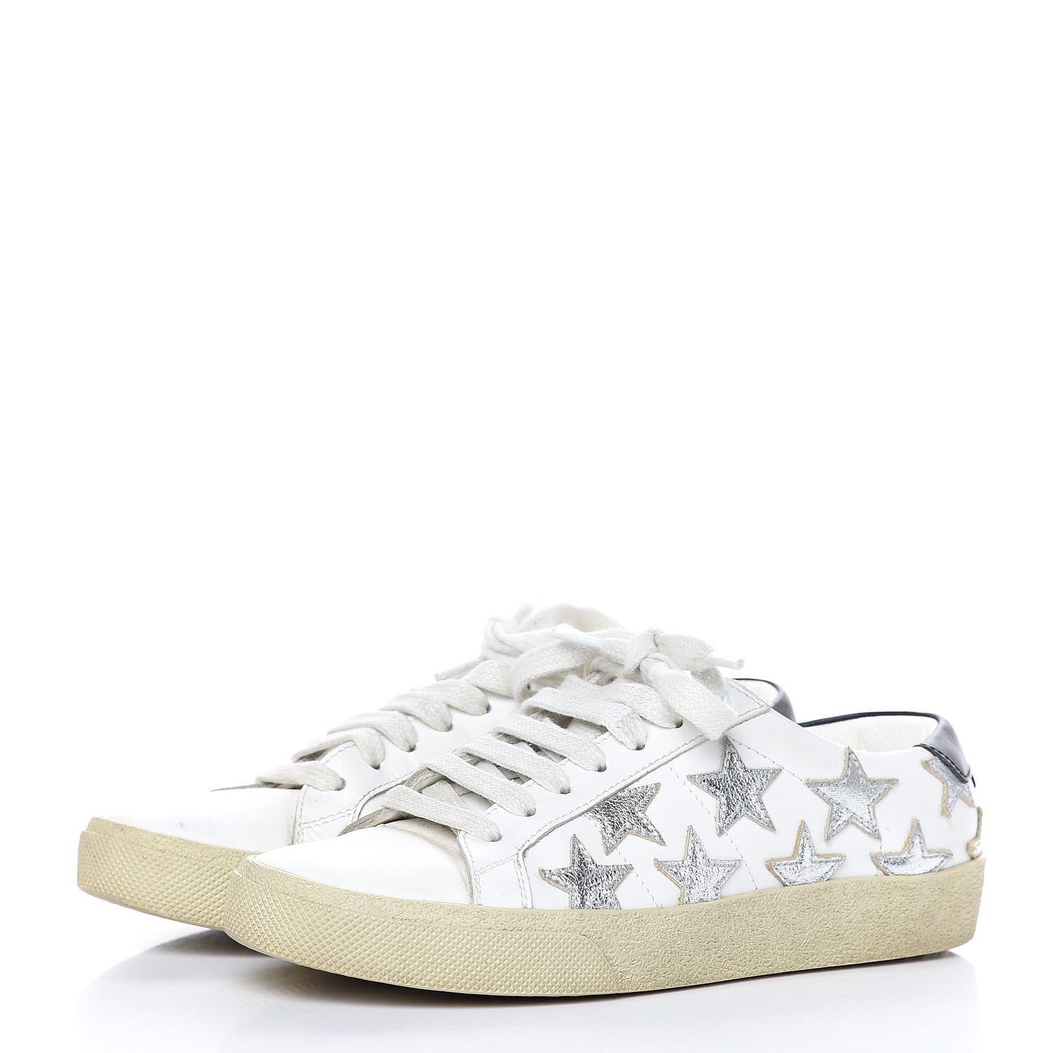 Saint Laurent Nappa Star Court Sneakers 34 Off White 3 of 13