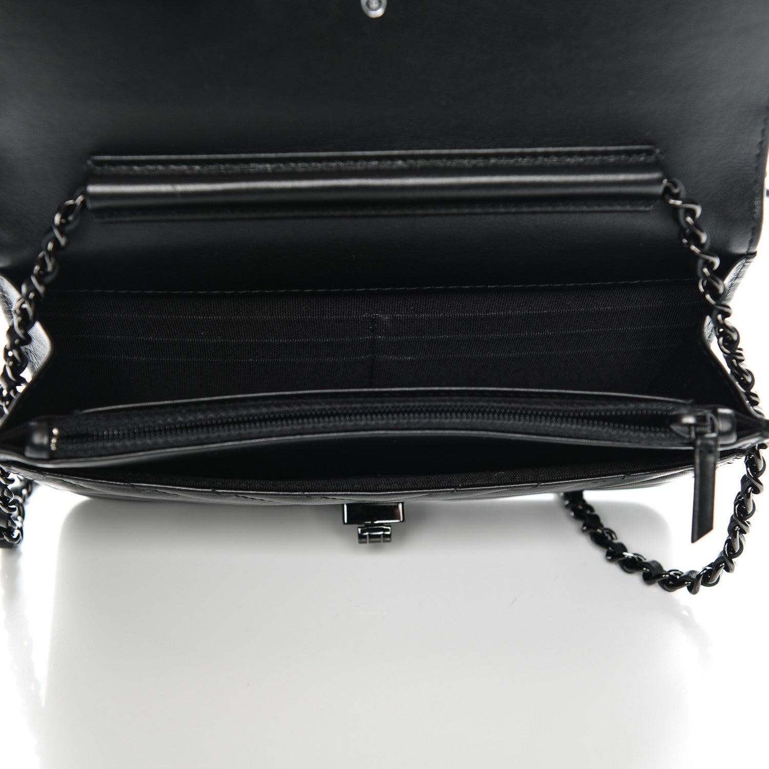 Chanel Aged Calfskin Chevron Quilted Reissue Wallet On Chain WOC So Black 5 of 7