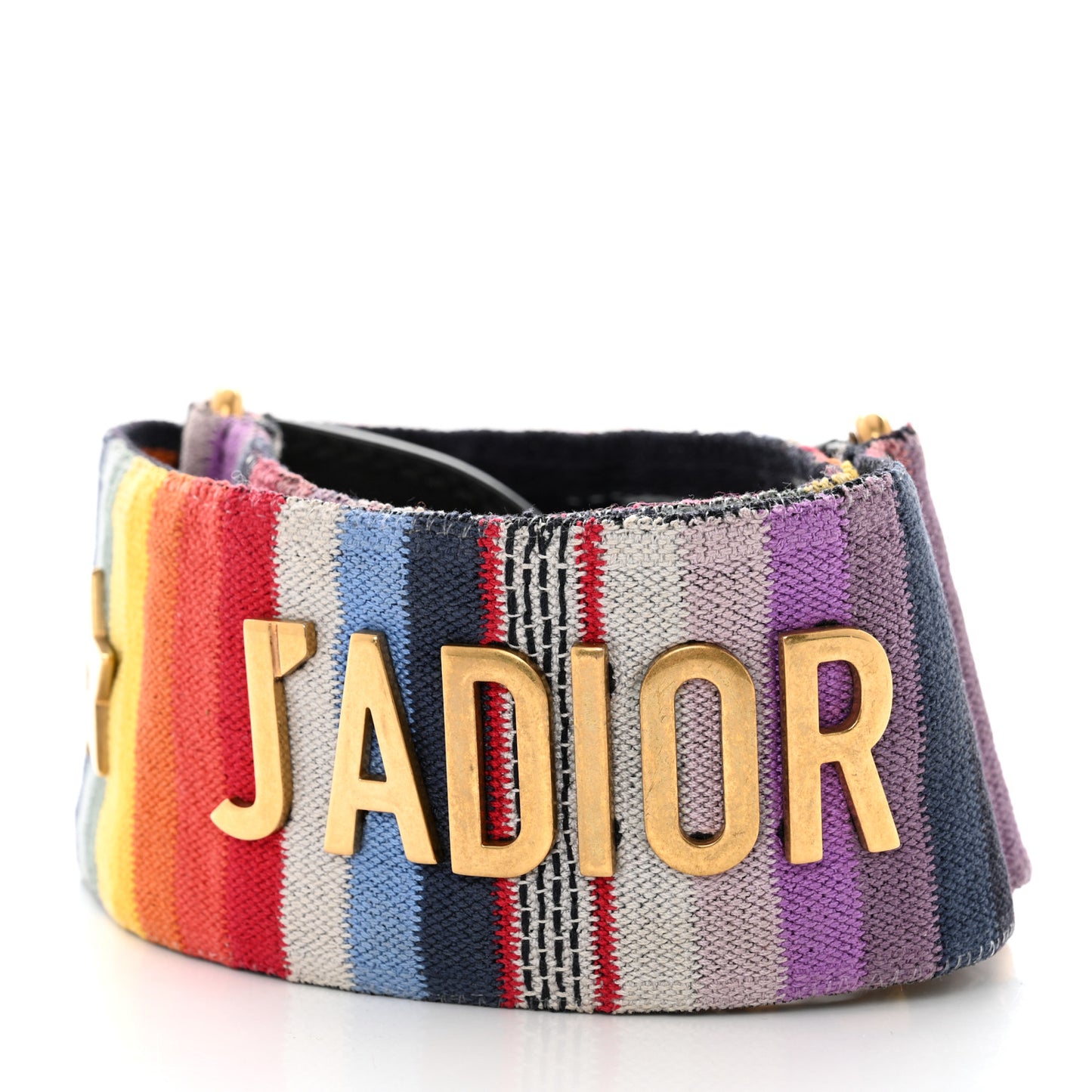 Canvas Embroidered Studded Rainbow J’Adior Shoulder Strap