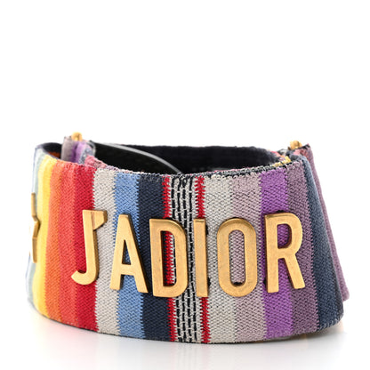 Christian Dior Canvas Embroidered Studded Rainbow J’Adior Shoulder Strap 2 of 5