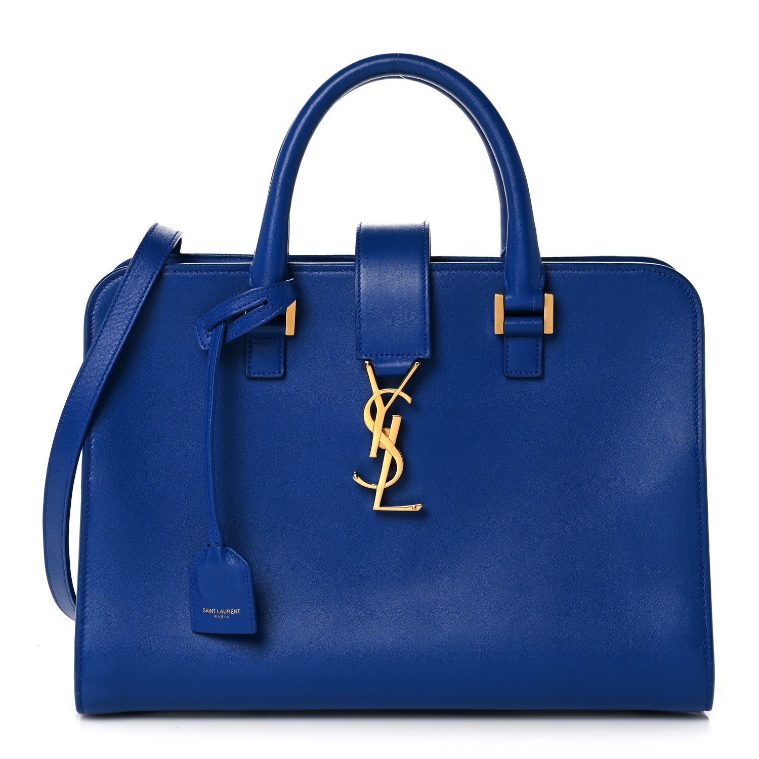 Saint Laurent Calfskin Small Monogram Cabas Blue Majorelle 1 of 15