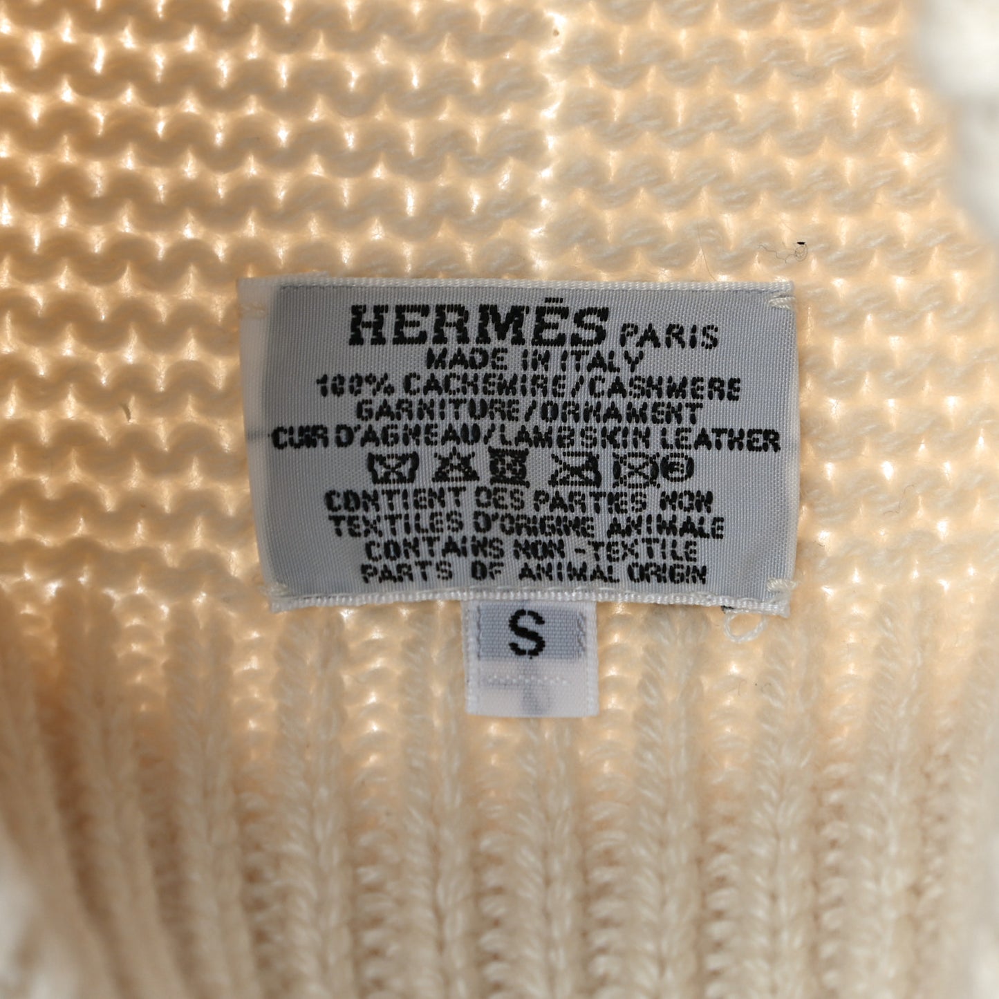 Cashmere Knit Boston Beanie Hat S Blanc Casse